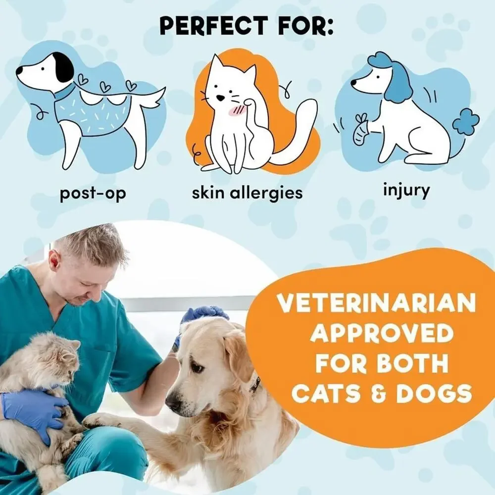Inflatable Soft Dog Cone Collar Donut Post Surgical Large Pink Pillow Neck Recov